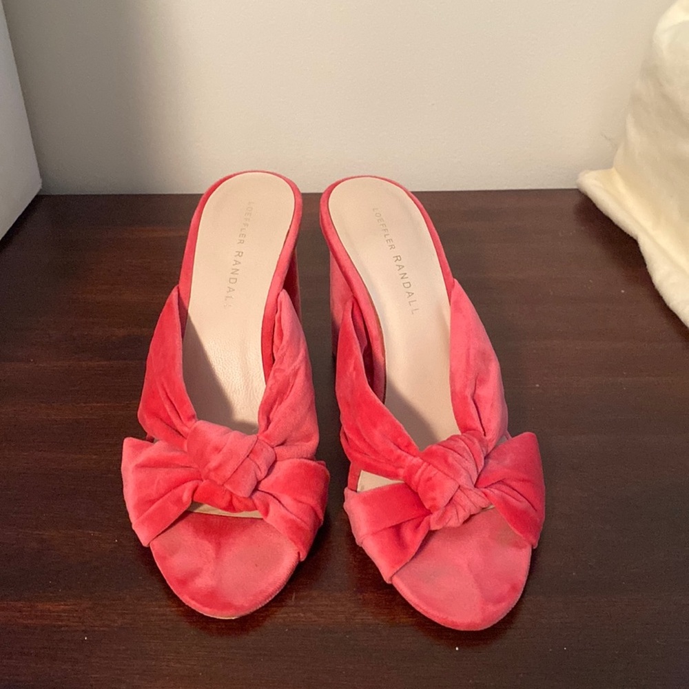 Loeffler Randall Pink Coco Knotted Velvet Heels